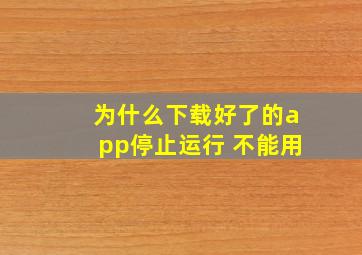 为什么下载好了的app停止运行 不能用